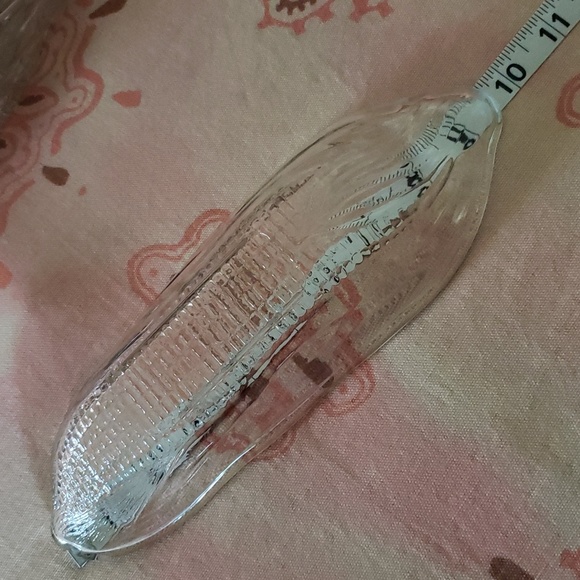 4 Vintage Corn on the Cob Glass Dish Vintage Corn on the Cob Glass Plate Clear - Picture 6 of 10